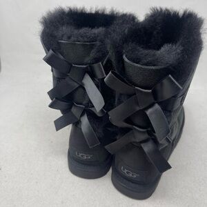 UGG Black Boots with Satin Bows
